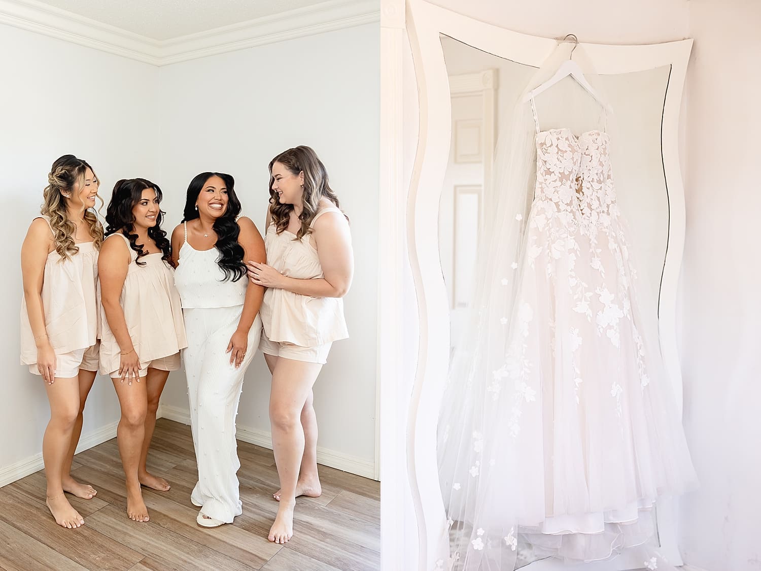 bride gets ready with her friends at Coco Palm Restaurant venue