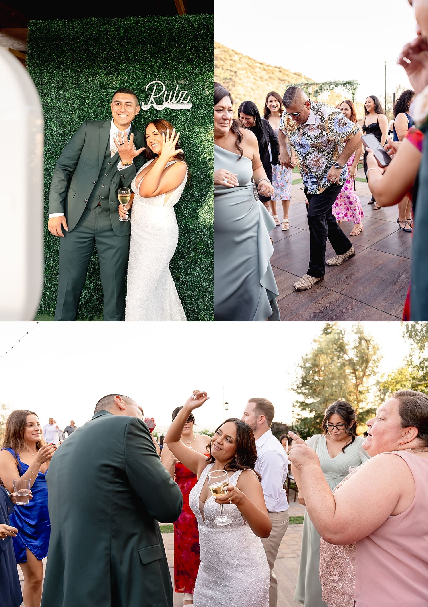 guests dance with the newly married couple at Serendipity Gardens