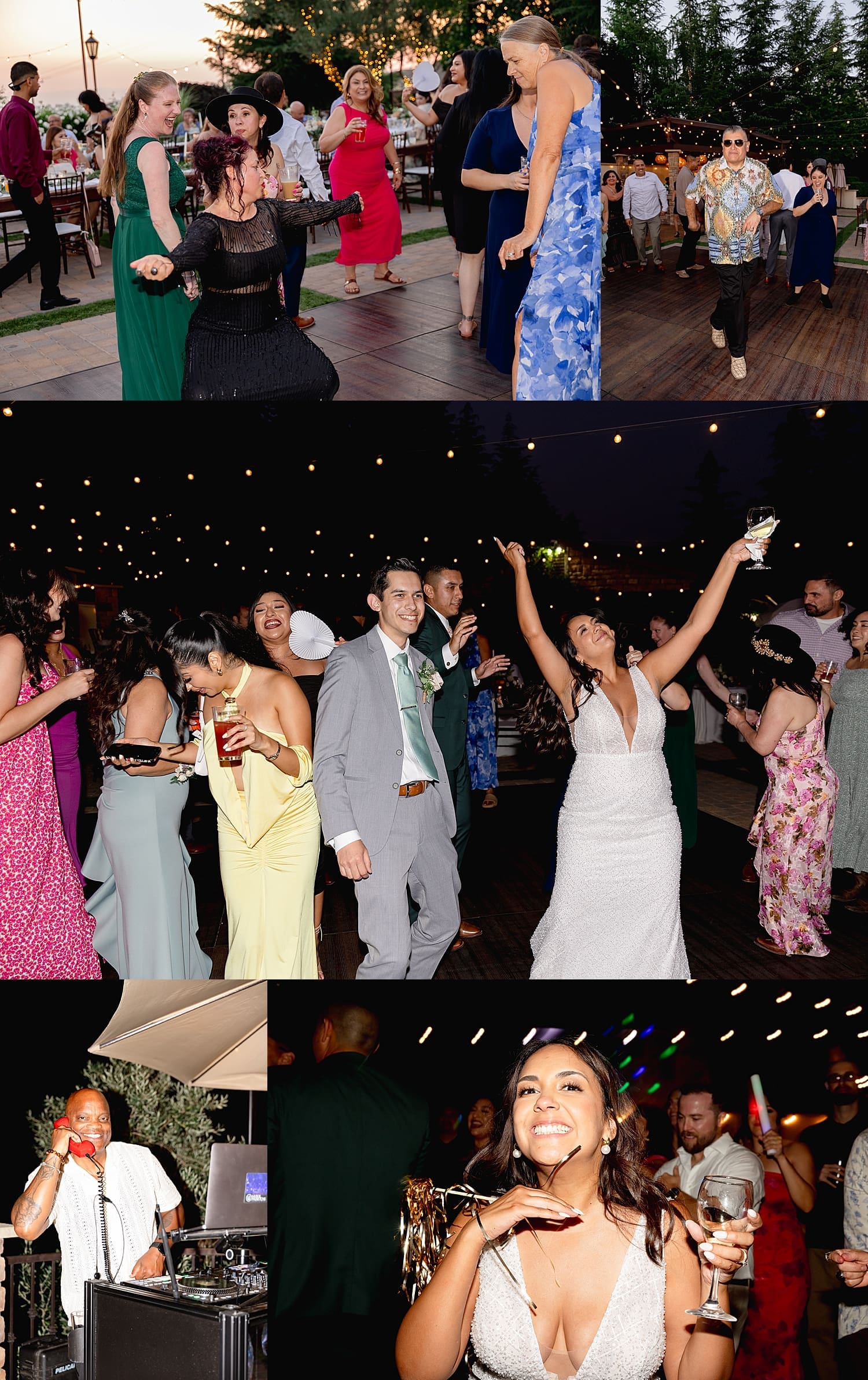 guests dance under twinkle lights at Serendipity Gardens
